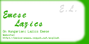 emese lazics business card